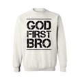 thumbnail image 1 of Awkward Styles God First Bro Crewneck Christian Crewneck for Her Jesus Clothes Jesus Crewneck for Women Jesus Sweater for Men Christian Gifts God First Bro Outfit for Men and Women, 1 of 5