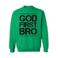 thumbnail image 1 of Awkward Styles God First Bro Crewneck Christian Crewneck for Her Jesus Clothes Jesus Crewneck for Women Jesus Sweater for Men Christian Gifts God First Bro Outfit for Men and Women, 1 of 5