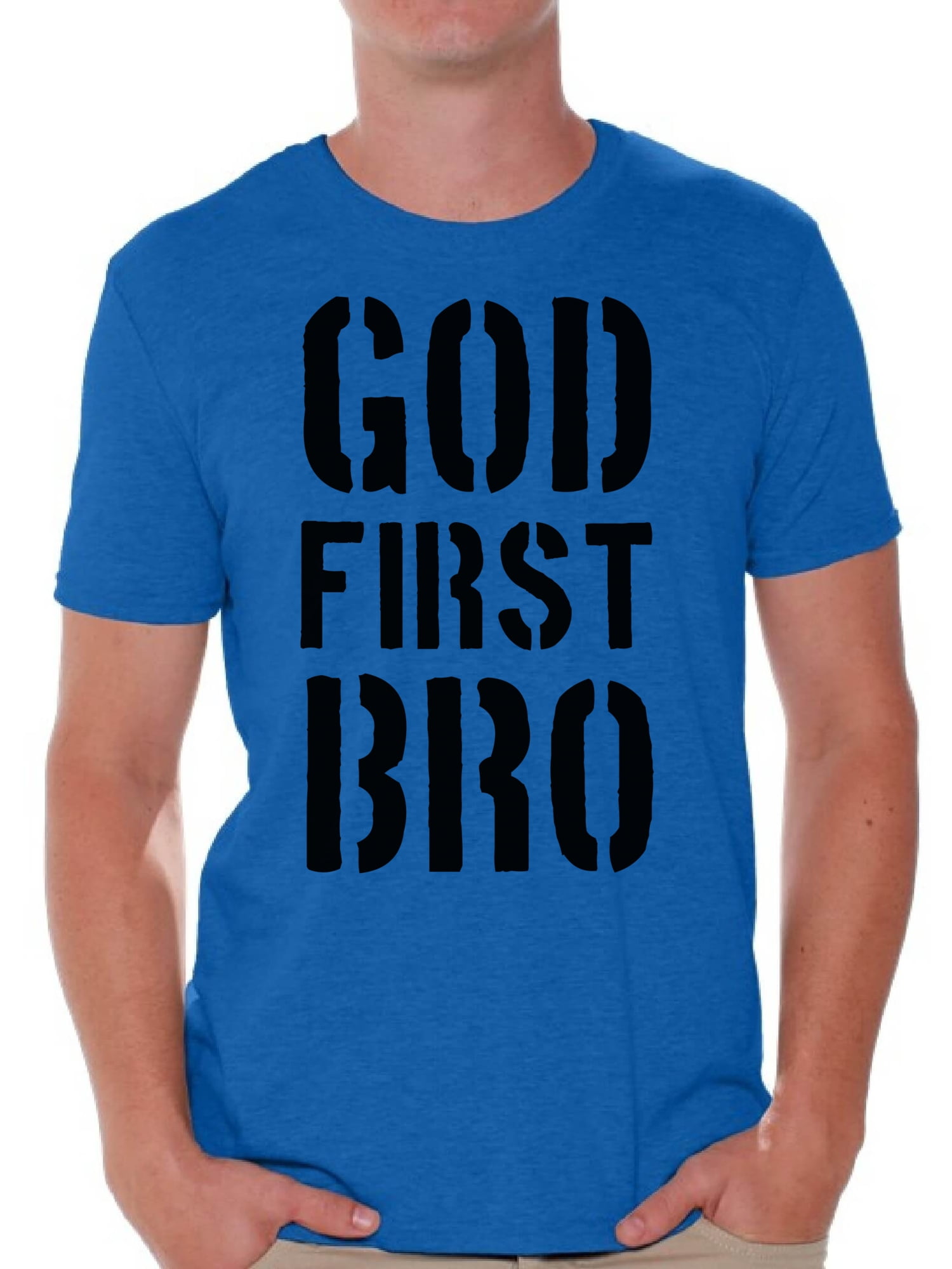 Awkward Styles God First Bro T Shirt for Men Christian Mens Shirts ...