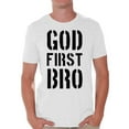 thumbnail image 1 of Awkward Styles God First Bro T Shirt for Men Christian Mens Shirts Christian Clothes for Men Jesus Christ is the Lord Christian Birthday Gifts Jesus Shirts Jesus Clothing God First Bro Mens Shirt, 1 of 4