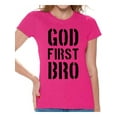 thumbnail image 1 of Awkward Styles God First Bro T Shirt for Women Christian Clothes for Ladies Jesus Womens T-Shirt Christian Gifts Jesus Shirts Jesus Clothing Jesus T Shirt for Her God First Bro Ladies Shirt, 1 of 4
