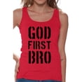 thumbnail image 1 of Awkward Styles God First Bro Tank Top for Women Christian Clothes for Ladies Jesus Womens T-Shirt Christian Gifts Jesus Tank Top Jesus Clothing Jesus T Shirt for Her God First Bro Ladies Shirt, 1 of 4