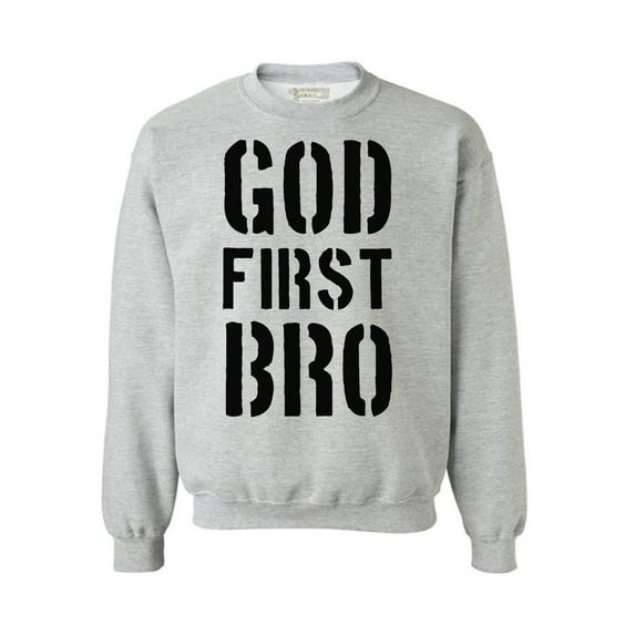 Awkward Styles God First Bro Unisex Crewneck Christian Crewneck for Her Jesus Clothes Jesus Crewneck for Women Jesus Sweater for Men Christian Gifts God First Bro Outfit for Men and Women