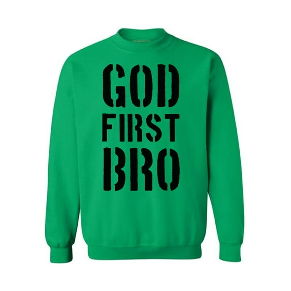 Awkward Styles God First Bro Unisex Crewneck Christian Crewneck for Her Jesus Clothes Jesus Crewneck for Women Jesus Sweater for Men Christian Gifts God First Bro Outfit for Men and Women