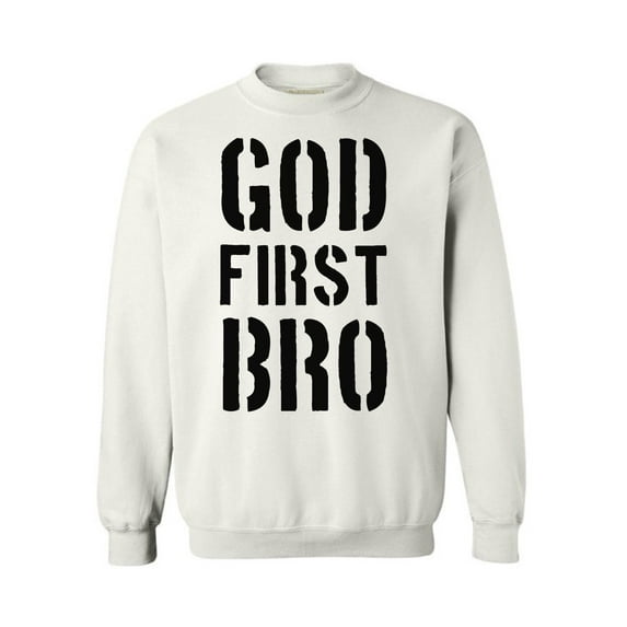 Awkward Styles God First Bro Unisex Crewneck Christian Crewneck for Her Jesus Clothes Jesus Crewneck for Women Jesus Sweater for Men Christian Gifts God First Bro Outfit for Men and Women