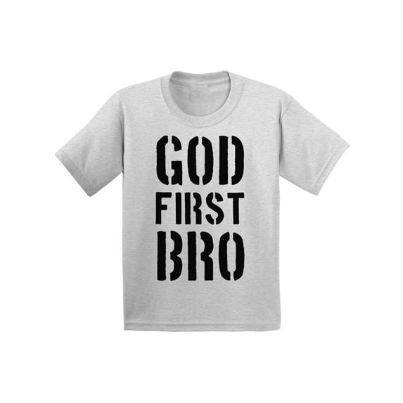 Awkward Styles God First Bro Youth T Shirt Christian T Shirt for Boys Christian Shirts for Girls Jesus T-Shirt for Children Gifts Jesus Clothing for Children God First Bro T-Shirt for Kids