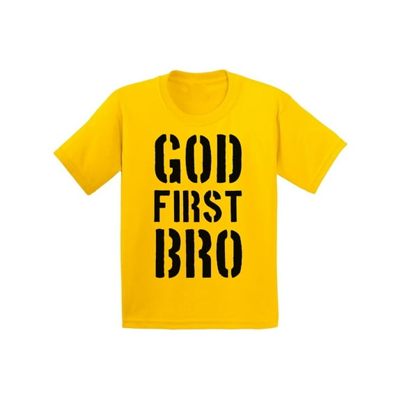 Awkward Styles God First Bro Youth T Shirt Christian T Shirt for Boys Christian Shirts for Girls Jesus T-Shirt for Children Gifts Jesus Clothing for Children God First Bro T-Shirt for Kids
