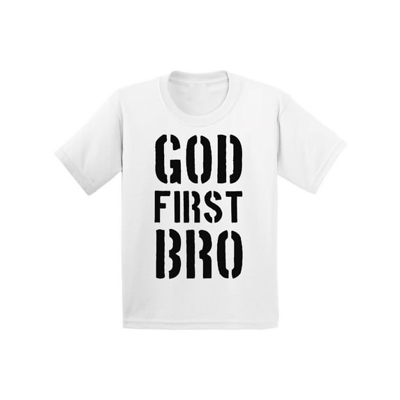 Awkward Styles God First Bro Youth T Shirt Christian T Shirt for Boys Christian Shirts for Girls Jesus T-Shirt for Children Gifts Jesus Clothing for Children God First Bro T-Shirt for Kids