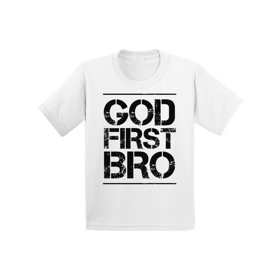 Awkward Styles God First Bro Youth T Shirt Christian T-Shirt for Boys Christian Shirts for Girls Jesus T-Shirt for Children Gifts Jesus Clothing for Children God First Bro T-Shirt for Kids