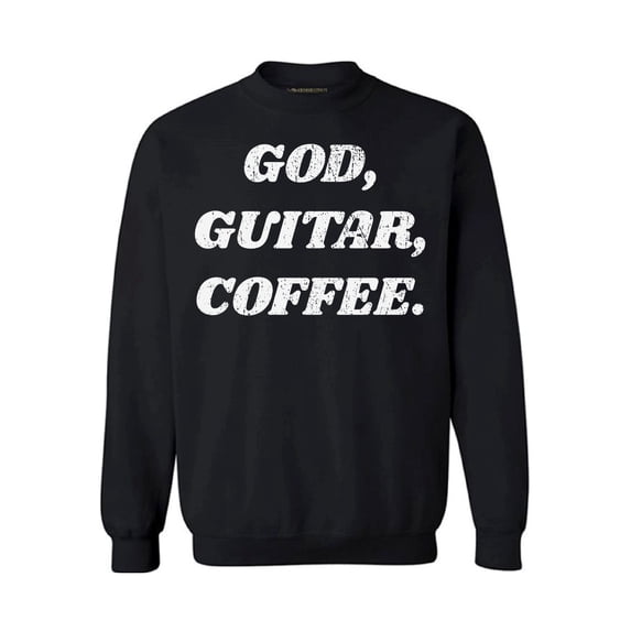 Awkward Styles God Guitar Coffee Sweatshirt Christian Sweatshirt for Her Religious Collection Guitar Crewneck for Women Coffee Sweater for Men Christian Gifts God Guitar Coffee Outfit God Sweater