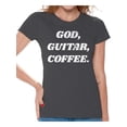 thumbnail image 1 of Awkward Styles God Guitar Coffee T Shirt for Women Christian Clothes for Ladies Religious Womens T-Shirt Christian Gifts Guitar Clothing Guitar T Shirt for Her God Guitar Coffee Ladies Shirt, 1 of 4
