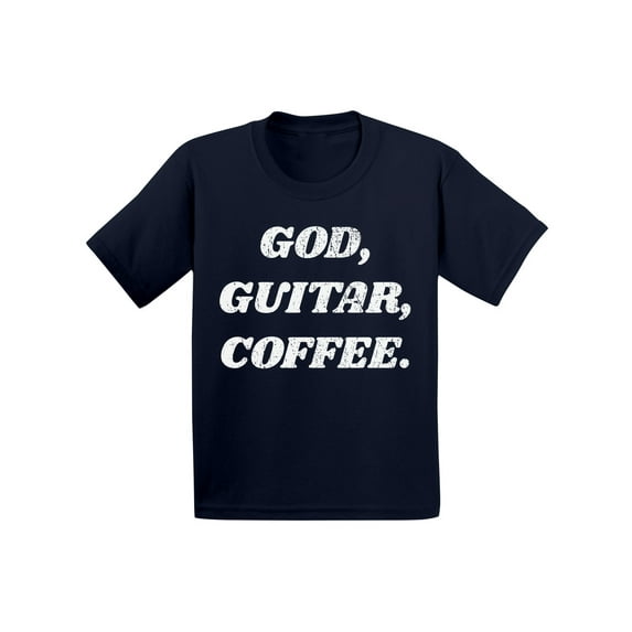 Awkward Styles God Guitar Coffee Toddler Shirt Jesus Shirt for Kids T Shirt for Boys Christian Shirts for Girls Religious T-Shirt Christian Gifts Christ Clothes God Guitar Coffee T-Shirt for Toddlers