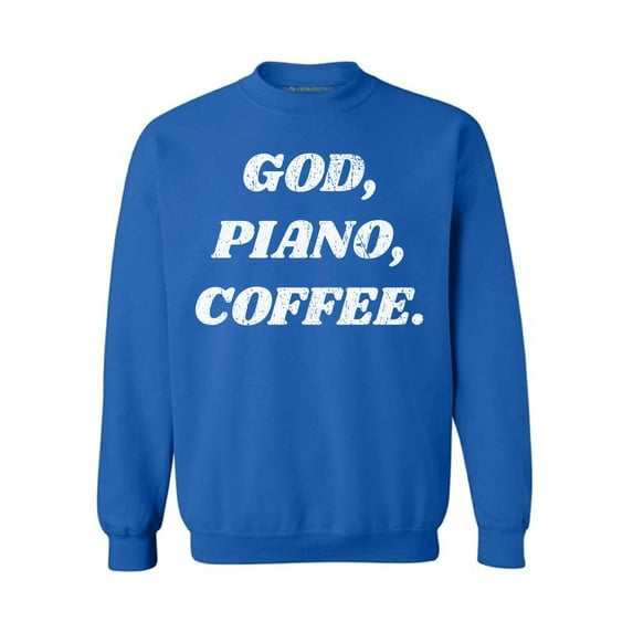 Awkward Styles God Piano Coffee Unisex Sweatshirt Christian Sweatshirt for Her Religious Collection Piano Crewneck for Women Coffee Sweater for Men Christian Gifts Piano Coffee Outfit God Sweater