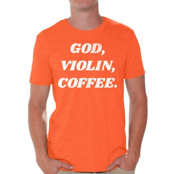 Awkward Styles God Violin Coffee T Shirt for Men Christian Mens Shirts Christian Clothes for Men Religious Shirt Christian Birthday Gifts Jesus Shirts Coffee Clothing God Violin Coffee Mens Shirt