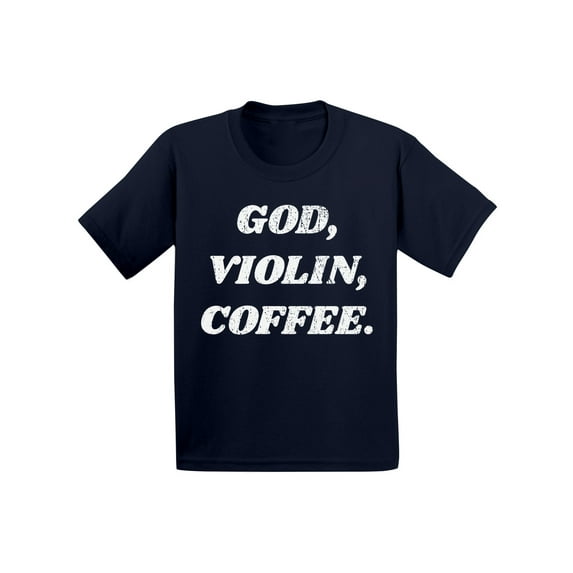 Awkward Styles God Violin Coffee Toddler Shirt Jesus Shirt for Kids T Shirt for Boys Christian Shirts for Girls Religious T-Shirt Christian Gifts Christ Clothes God Violin Coffee T-Shirt for Toddlers