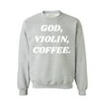 thumbnail image 1 of Awkward Styles God Violin Coffee Unisex Sweatshirt Christian Sweatshirt for Her Religious Collection Violin Crewneck for Women Coffee Sweater for Men Christian Gifts Violin Coffee Outfit God Sweater, 1 of 5