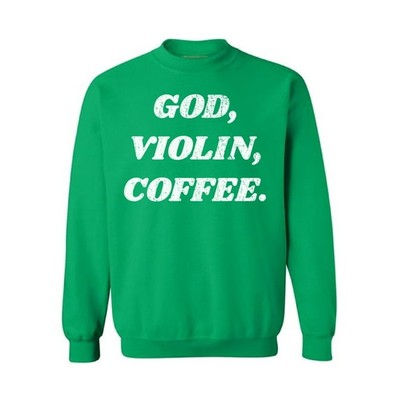 Awkward Styles God Violin Coffee Unisex Sweatshirt Christian Sweatshirt for Her Religious Collection Violin Crewneck for Women Coffee Sweater for Men Christian Gifts Violin Coffee Outfit God Sweater