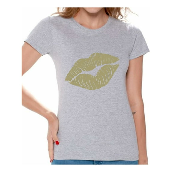 Awkward Styles Gold Lips Shirt Retro 80s Gold Lips T Shirt 80s Shirt 80s T Shirt Retro Vintage 80s Costume 80s Clothes for Women 80s Outfit 80s Party Girl Shirt 80s Accessories
