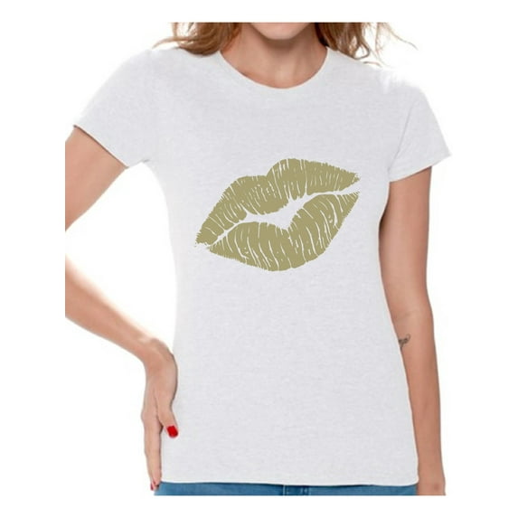 Awkward Styles Gold Lips Shirt Retro 80s Gold Lips T Shirt 80s Shirt 80s T Shirt Retro Vintage 80s Costume 80s Clothes for Women 80s Outfit 80s Party Girl Shirt 80s Accessories