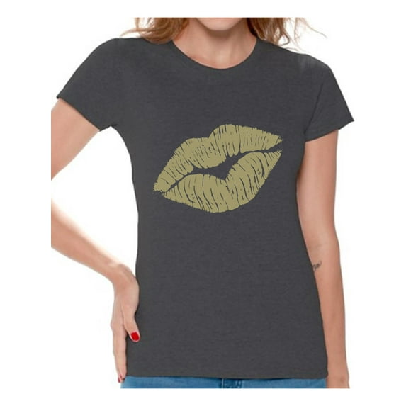 Awkward Styles Gold Lips Shirt Retro 80s Gold Lips T Shirt 80s Shirt 80s T Shirt Retro Vintage 80s Costume 80s Clothes for Women 80s Outfit 80s Party Girl Shirt 80s Accessories