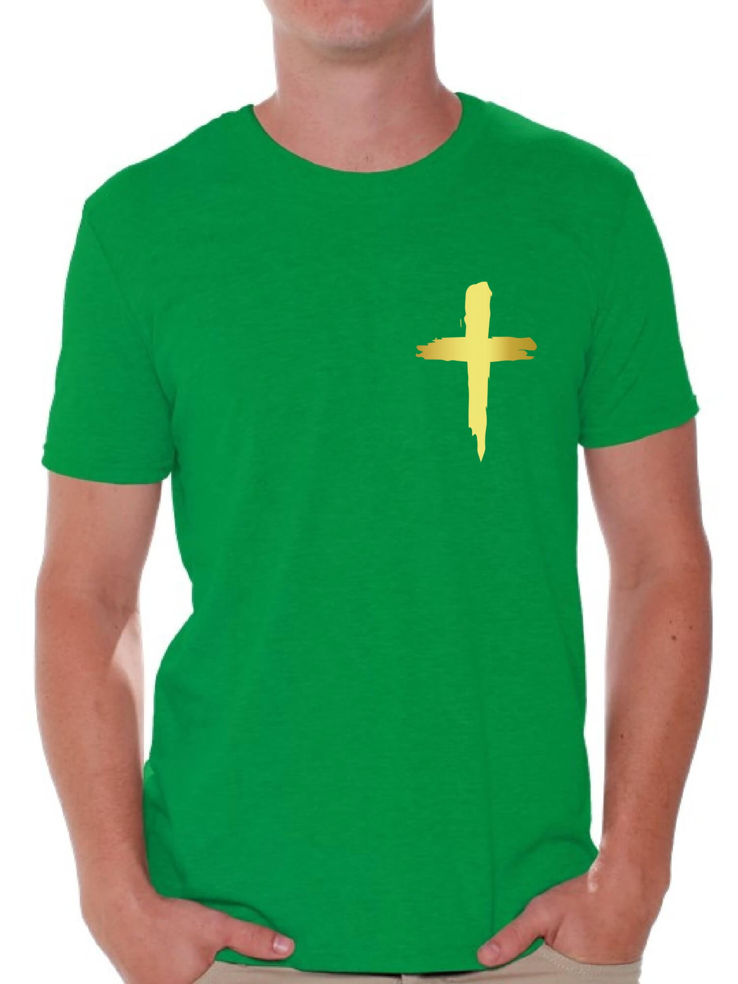Awkward Styles Golden Cross Shirt for Men Christian Mens Shirts ...