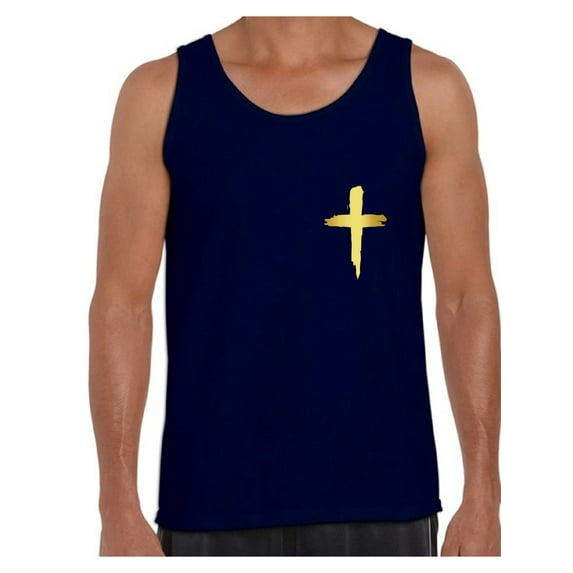 Awkward Styles Golden Cross Tank Top Shirts for Men Christian Mens Tanks Christian Cross Clothes for Men Jesus Lord Christian Birthday Gifts Jesus Cross Shirts Jesus Clothing Cross Mens Shirt
