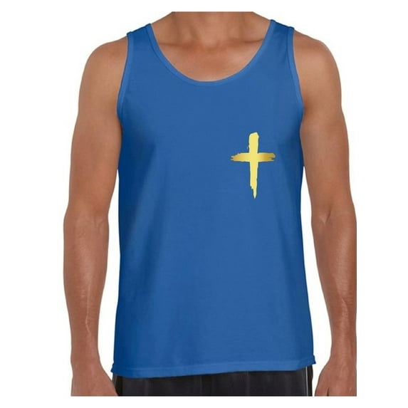 Awkward Styles Golden Cross Tank Top Shirts for Men Christian Mens Tanks Christian Cross Clothes for Men Jesus Lord Christian Birthday Gifts Jesus Cross Shirts Jesus Clothing Cross Mens Shirt