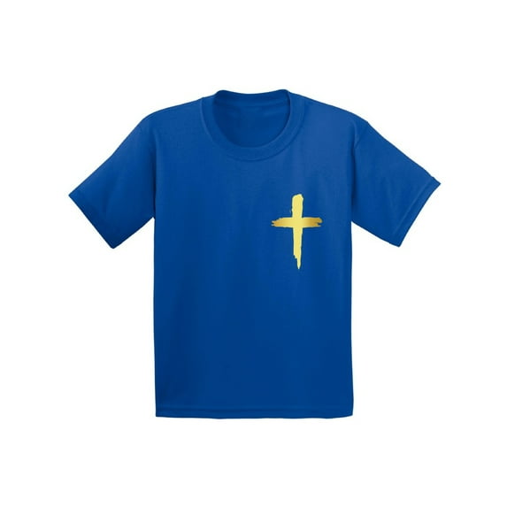 Awkward Styles Golden Cross Toddler Shirt Jesus Shirt for Kids Shirt for Boys Christian Cross Shirts for Girls Jesus T-Shirt for Children Christian Gifts Christ Clothes Cross T-Shirt for Toddlers