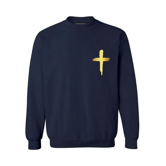 Awkward Styles Golden Cross Unisex Crewnecks Christian Crewneck for Her Cross Clothes Collection Jesus Cross Crewneck for Women Jesus Sweater for Men Christian Gifts Cross Outfit for Men and Women