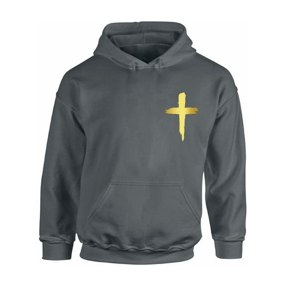 Awkward Styles Golden Cross Unisex Hoodie Christian Hoodie for Him Jesus Collection Jesus Cross Hoodie for Women Jesus Sweater for Men Christian Cross Gifts Cross Unisex Outfit for Men and Women