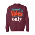 thumbnail image 1 of Awkward Styles Good Vibes Only Crewneck Top Positive Sweatshirts, 1 of 5