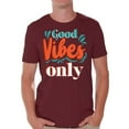 thumbnail image 1 of Awkward Styles Good Vibes Only T-Shirt Positive Shirts for Men, 1 of 4