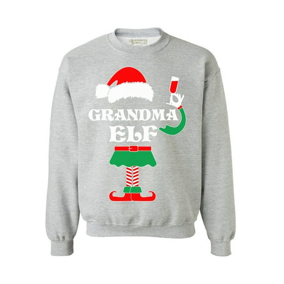 Awkward Styles Grandma Elf Christmas Sweatshirt Funny Elf Suit Grandma Christmas Sweater for Party Family Elf Christmas Sweater Grandma Elf Christmas Holiday Sweatshirt Xmas Gifts for Granny