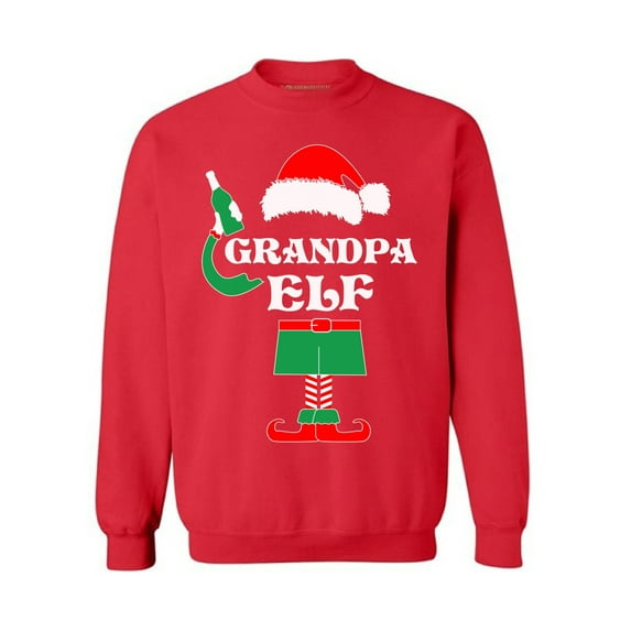 Awkward Styles Grandpa Elf Christmas Sweatshirt Funny Elf Christmas Sweater Elf Suit Christmas Sweater Grandpa Elf Christmas Holiday Sweatshirt Christmas Gift Idea for Grandparents