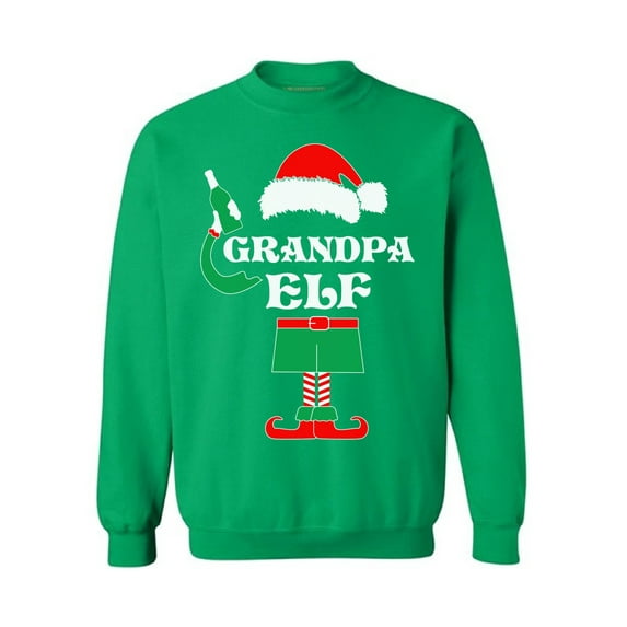 Awkward Styles Grandpa Elf Christmas Sweatshirt Funny Elf Christmas Sweater Elf Suit Christmas Sweater Grandpa Elf Christmas Holiday Sweatshirt Christmas Gift Idea for Grandparents