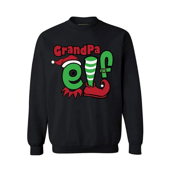 Awkward Styles Grandpa Elf Sweashirt Christmas Elf Sweater Christmas Sweater Men Matching Family Christmas Pajamas Elf Suit for Granddad Funny Christmas Gifts Tacky Christmas Sweater