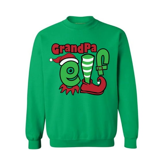Awkward Styles Grandpa Elf Sweashirt Christmas Elf Sweater Christmas Sweater Men Matching Family Christmas Pajamas Elf Suit for Granddad Funny Christmas Gifts Tacky Christmas Sweater