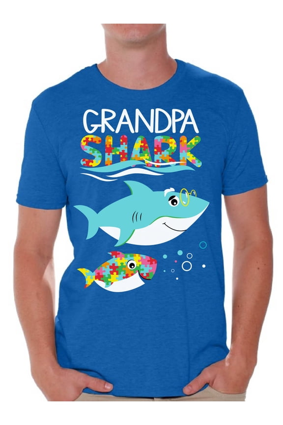 Autism Power Family Matching Outfit Family Shark Party Puzzle Mommy Daddy Matching Shark T-shirts Grandma Shark Grandpa Shark Pregnancy Announcement Baby Shower Party Autism Outfits