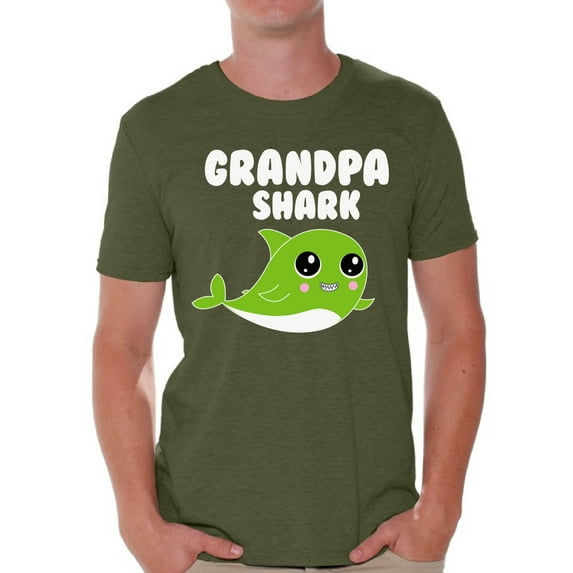 Awkward Styles Grandpa Shark T-shirt Shark Family Shirt for Men Shark Gifts for Him Matching Shark Tshirts for Family Shark Themed Party Outfit Shark Gifts for Granddad Family Vacation Shirts