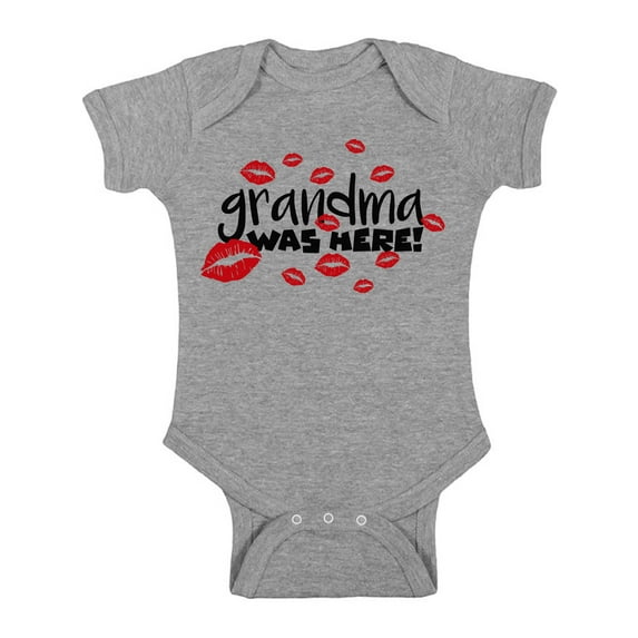 Awkward Styles Granny Baby Bodysuit Short Sleeve Grandma Was Here Romper for Kids Grandma Romper for Boys One Piece Top for Girls Grandma Was Here Romper Granny Gifts for Little One Grandma Clothing