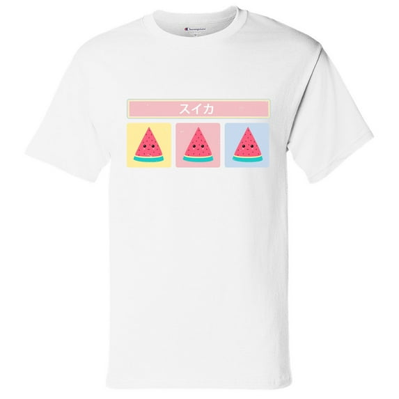 Awkward Styles Graphic Tees for Men Women - Watermelon Kawaii T-Shirt - Printed on Champion Shirt
