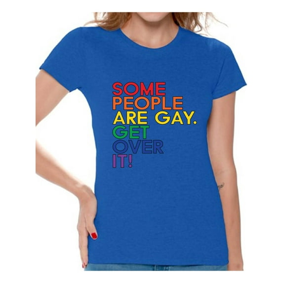Awkward Styles Gray T Shirt Some People are Gay Get Over It Shirt for Women Gray Shirt for Women Gay Love Shirt LGBT T-Shirt Shirts for Women Gay Pride T-Shirt Gay Flag Shirts Gay T Shirt