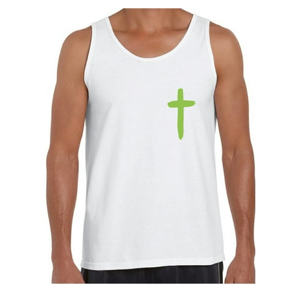 Awkward Styles Green Cross Tank Top Shirts for Men Christian Mens Tanks Christian Cross Clothes for Men Jesus Lord Christian Birthday Gifts Jesus Cross Shirts Jesus Clothing Cross Mens Shirt