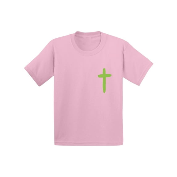 Awkward Styles Green Cross Toddler Shirt Jesus Shirt for Kids Shirt for Boys Christian Cross Shirts for Girls Jesus T-Shirt for Children Christian Gifts Christ Clothes Cross T-Shirt for Toddlers
