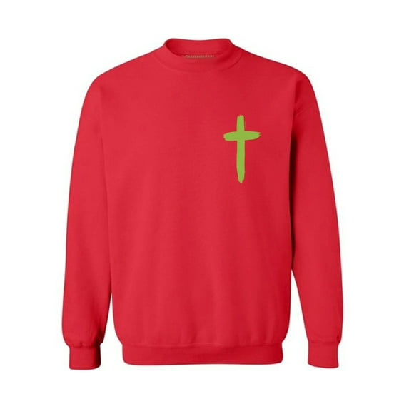 Awkward Styles Green Cross Unisex Crewnecks Christian Crewneck for Her Cross Clothes Collection Jesus Cross Crewneck for Women Jesus Sweater for Men Christian Gifts Cross Outfit for Men and Women
