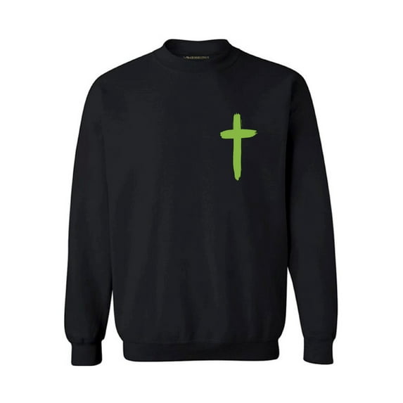 Awkward Styles Green Cross Unisex Crewnecks Christian Crewneck for Her Cross Clothes Collection Jesus Cross Crewneck for Women Jesus Sweater for Men Christian Gifts Cross Outfit for Men and Women