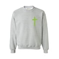 thumbnail image 1 of Awkward Styles Green Cross Unisex Crewnecks Christian Crewneck for Her Cross Clothes Collection Jesus Cross Crewneck for Women Jesus Sweater for Men Christian Gifts Cross Outfit for Men and Women, 1 of 5