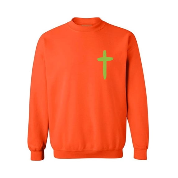 Awkward Styles Green Cross Unisex Crewnecks Christian Crewneck for Her Cross Clothes Collection Jesus Cross Crewneck for Women Jesus Sweater for Men Christian Gifts Cross Outfit for Men and Women