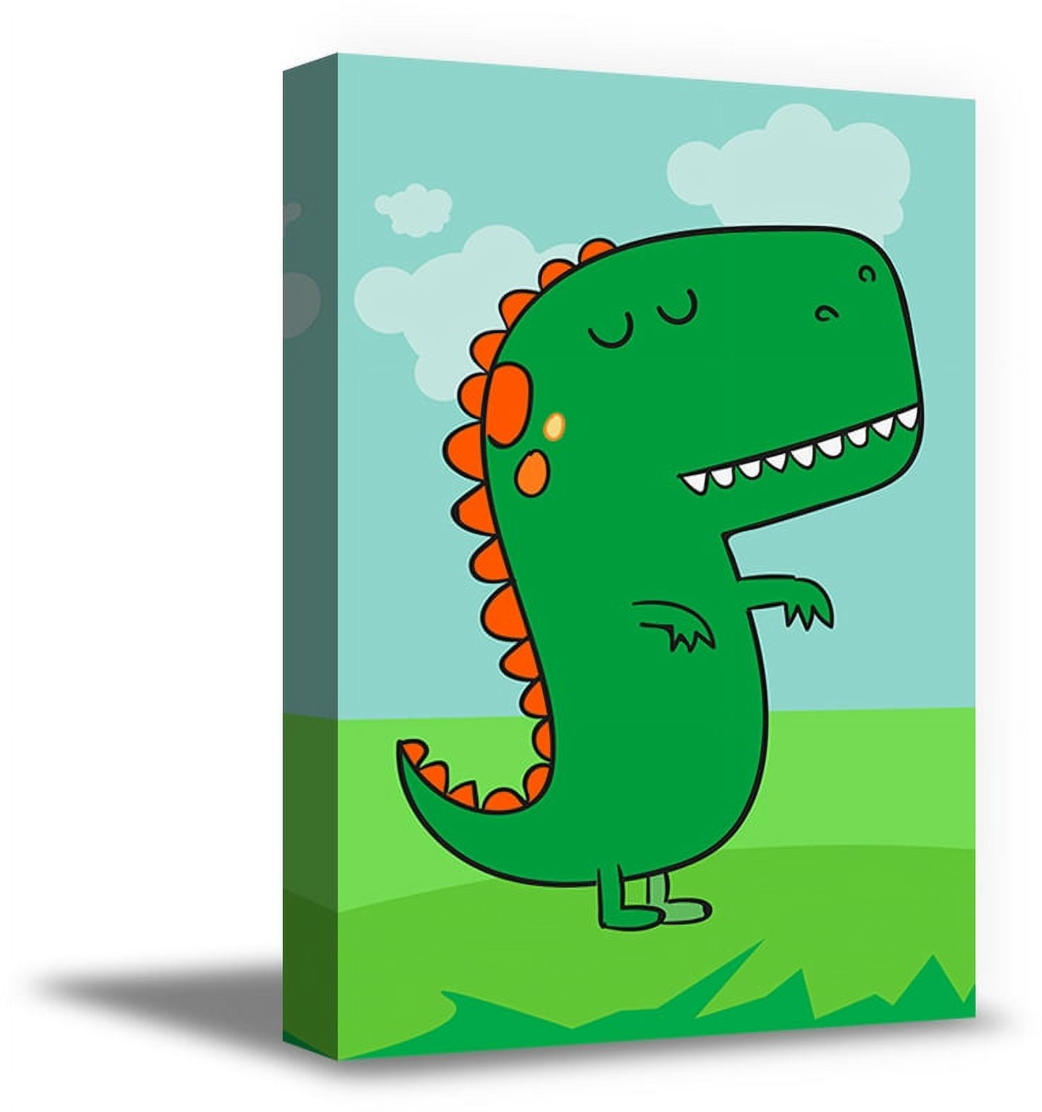 Awkward Styles Green Dinosaur Ready to Hang Picture Trex Canvas Art ...