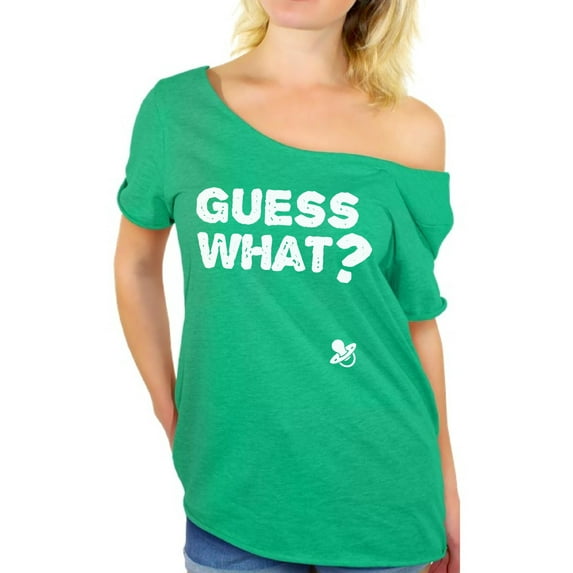 Awkward Styles Guess What Tshirt for Woman Guess What Off The Shoulder Shirts for Ladies Pregnancy Off Shoulder T-Shirt I'm Pregnant Pregnancy T-Shirt for Her Pregnancy Reveal Shirt for Women